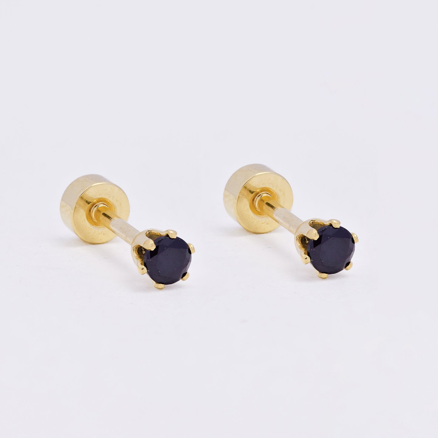 SSME3467 - Steel 12-pack 3mm round CZ stud earring with flat back closure