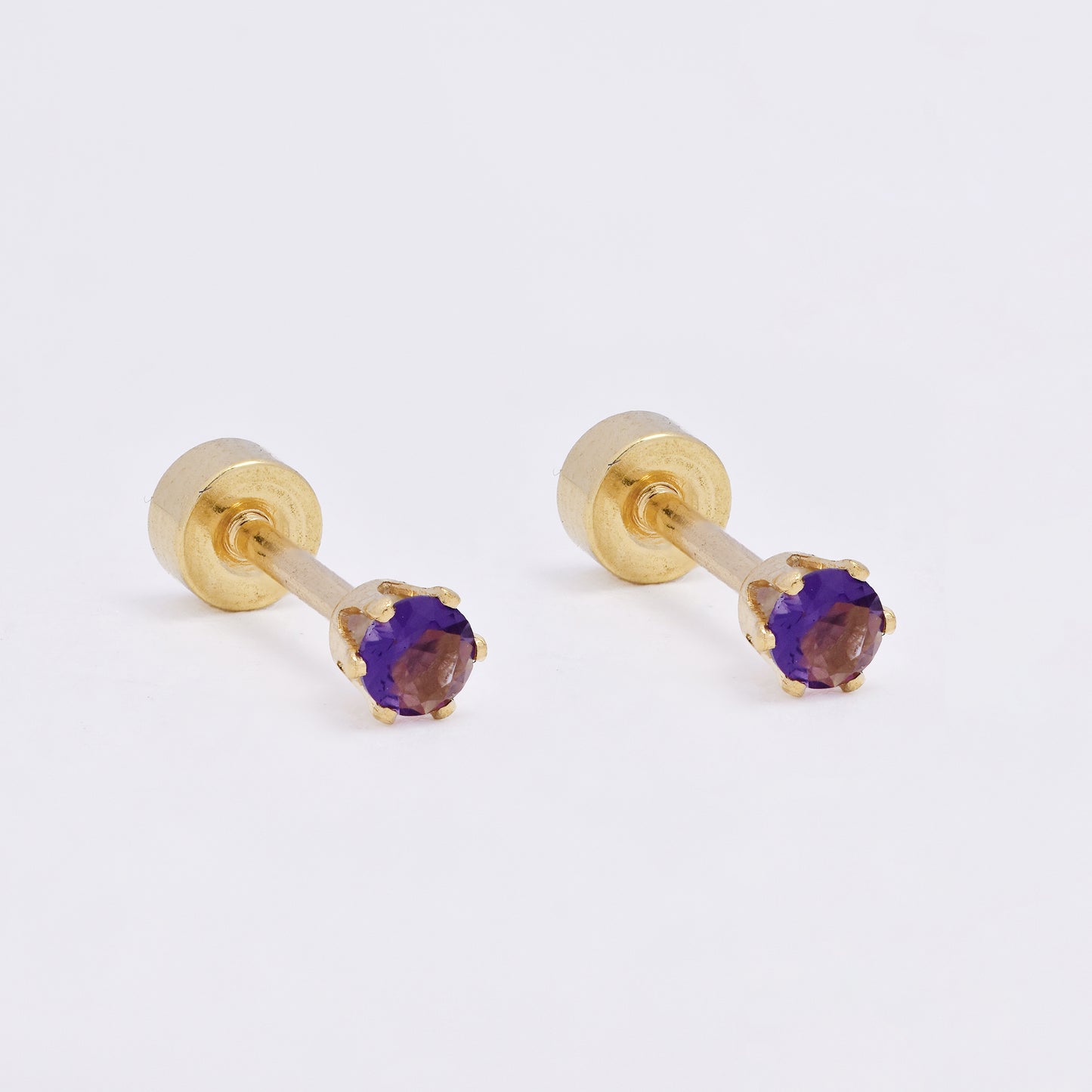 SSME3467 - Steel 12-pack 3mm round CZ stud earring with flat back closure