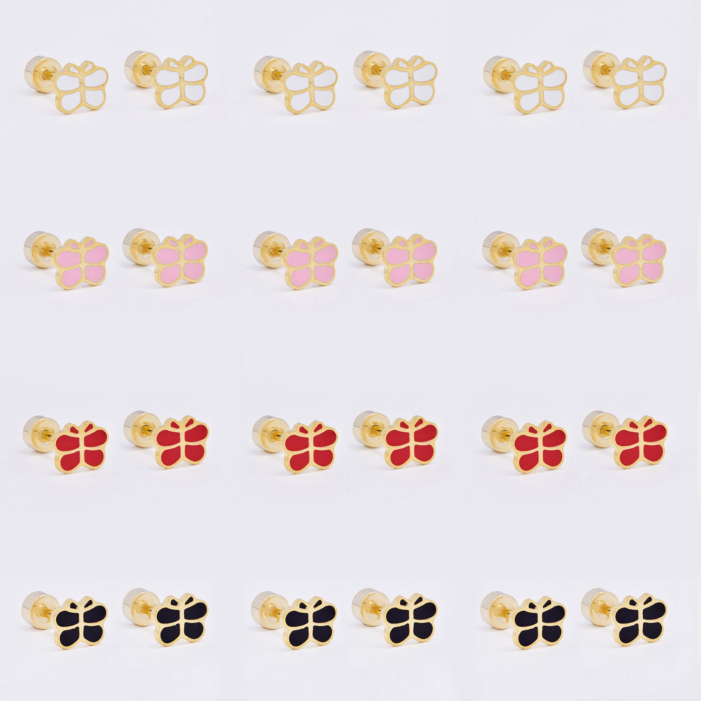 SSME3474 - Steel 12-pack 5.5mm x 7mm small enamel butterfly