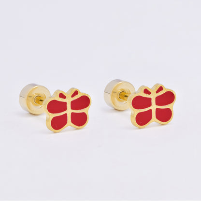 SSME3474 - Steel 12-pack 5.5mm x 7mm small enamel butterfly