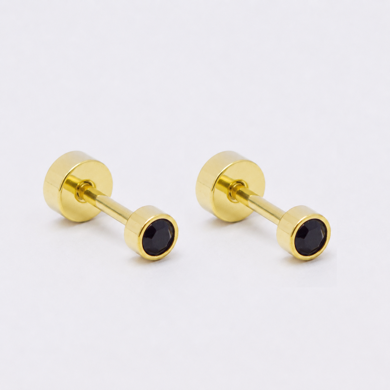 SSME3475- Steel 12-pack 3, 4 & 5mm round CZ stud earring with flat back closure