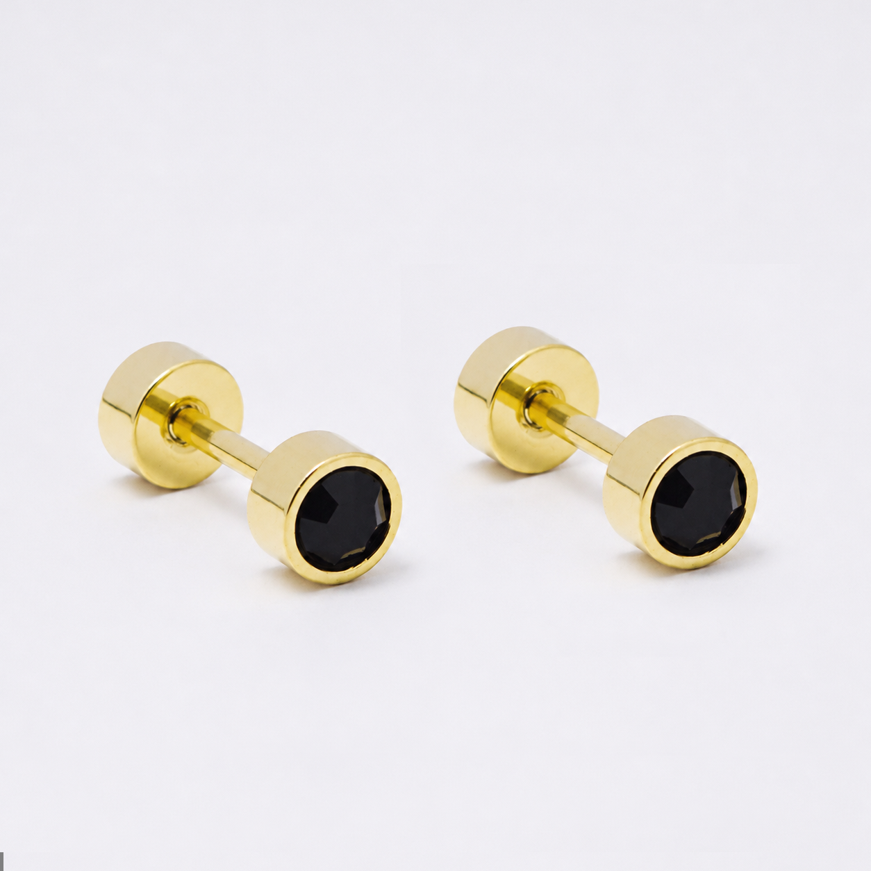 SSME3475- Steel 12-pack 3, 4 & 5mm round CZ stud earring with flat back closure