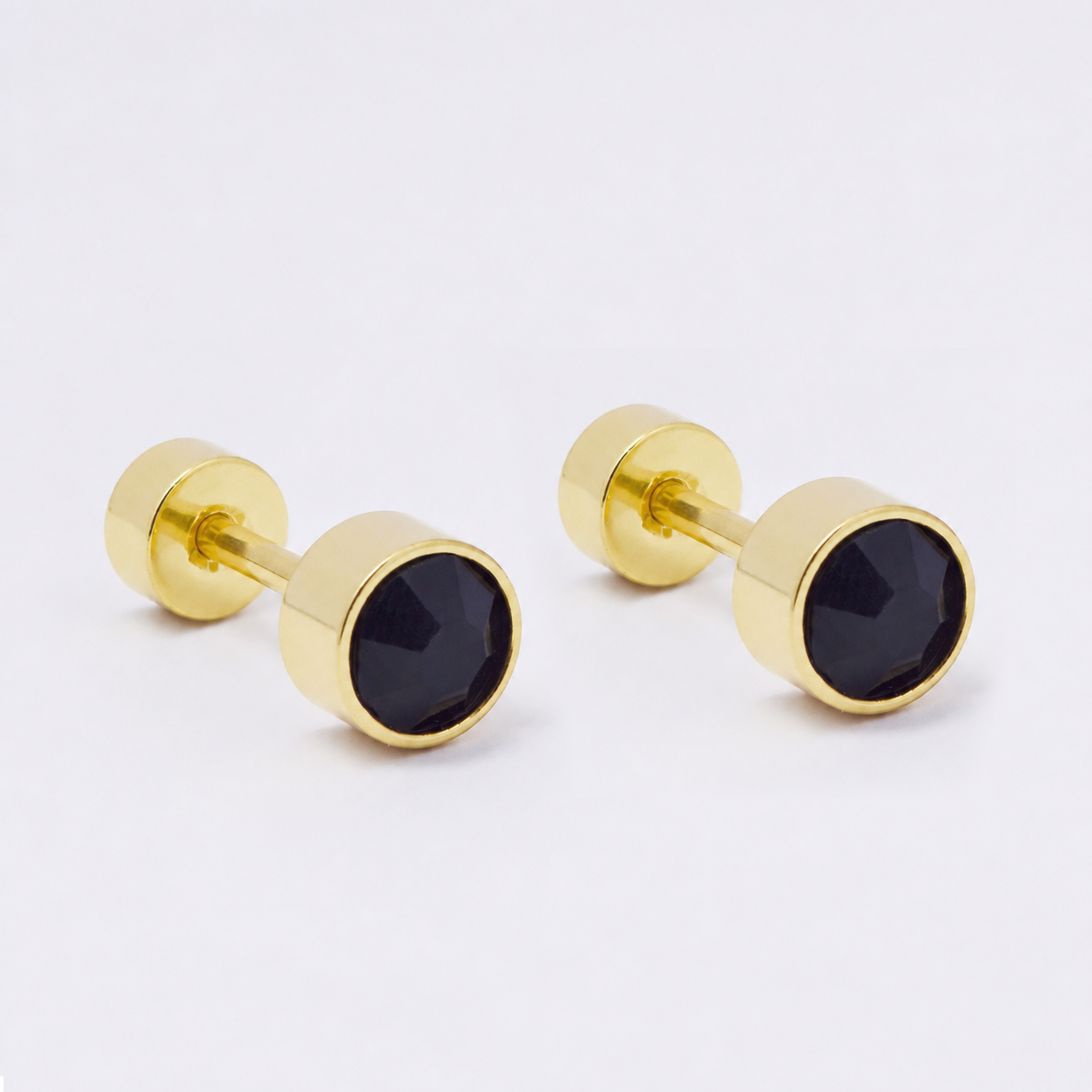 SSME3475- Steel 12-pack 3, 4 & 5mm round CZ stud earring with flat back closure