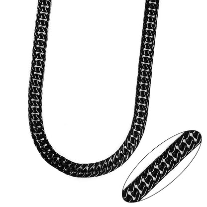 Stainless Steel black curb 8mm x 60cm chain - SSMN2019