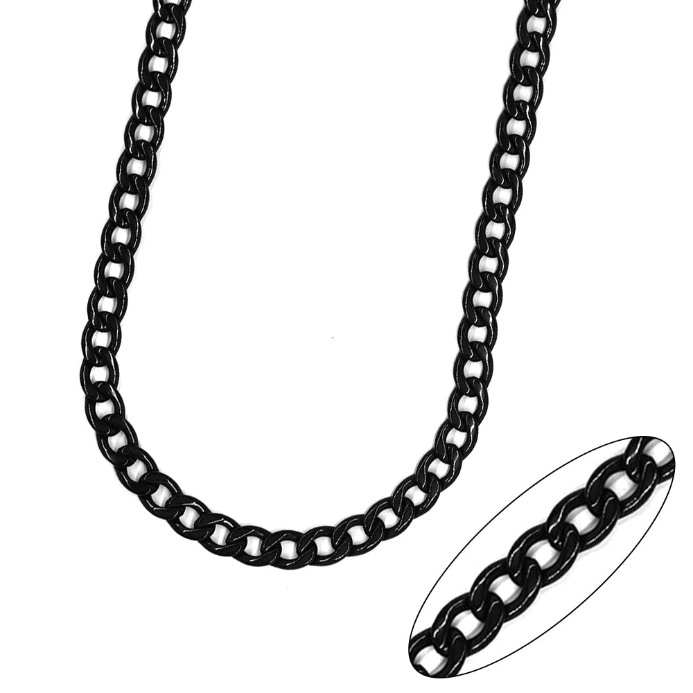 Stainless Steel black curb 6mm x 60cm chain - SSMN2021
