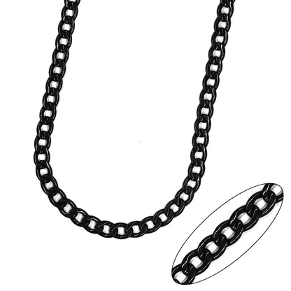 Stainless Steel black curb 6mm x 60cm chain - SSMN2021