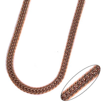Stainless steel rose gold 7.5mm x 50cm closed curb chain - SSMN2025