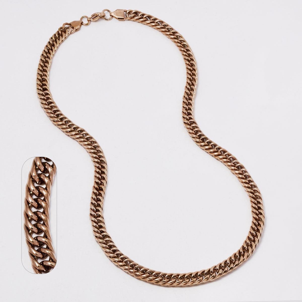 Stainless steel rose gold 7.5mm x 50cm closed curb chain - SSMN2025