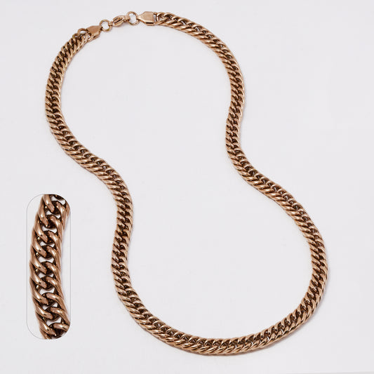 Stainless steel rose gold 7.5mm x 50cm closed curb chain - SSMN2025