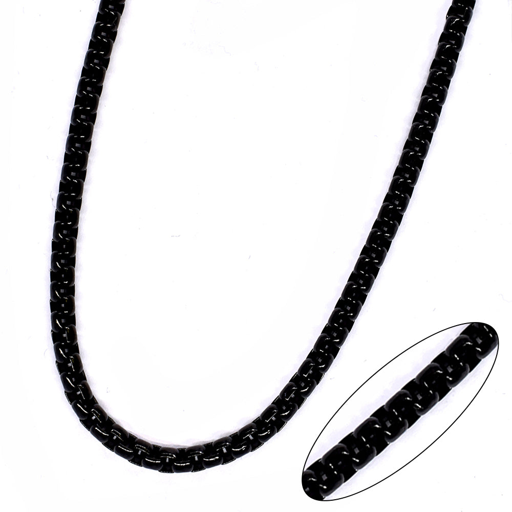 Stainless Steel black Rolo 4mm x 60cm chain - SSMN2100
