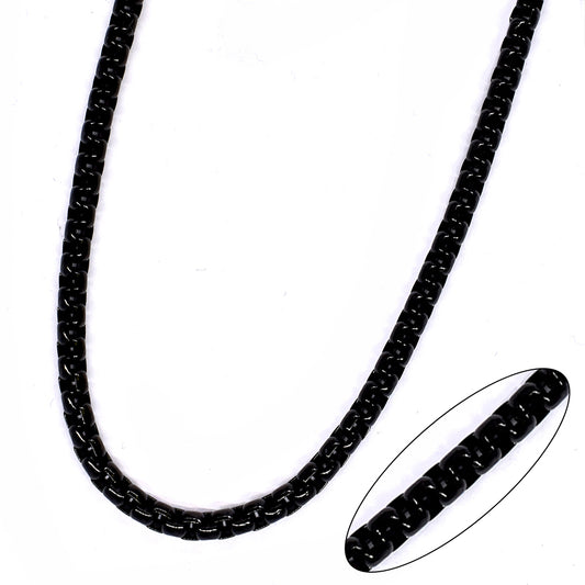 Stainless Steel black Rolo 4mm x 60cm chain - SSMN2100