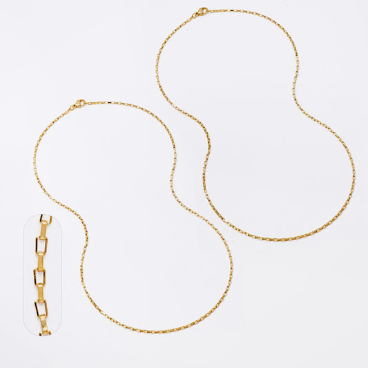 2 Pack Stainless steel box 1.5mm x 50cm chain
