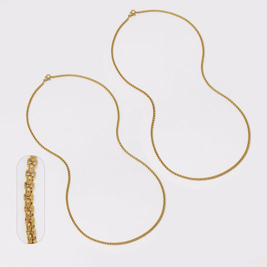 2 Pack stainless steel Rolo 2mm x 50cm chain - SSMN2814