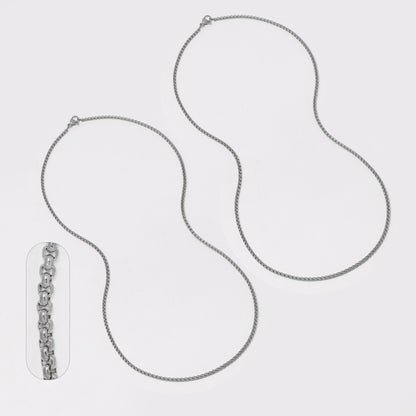 2 Pack stainless steel Rolo 2mm x 50cm chain - SSMN2814