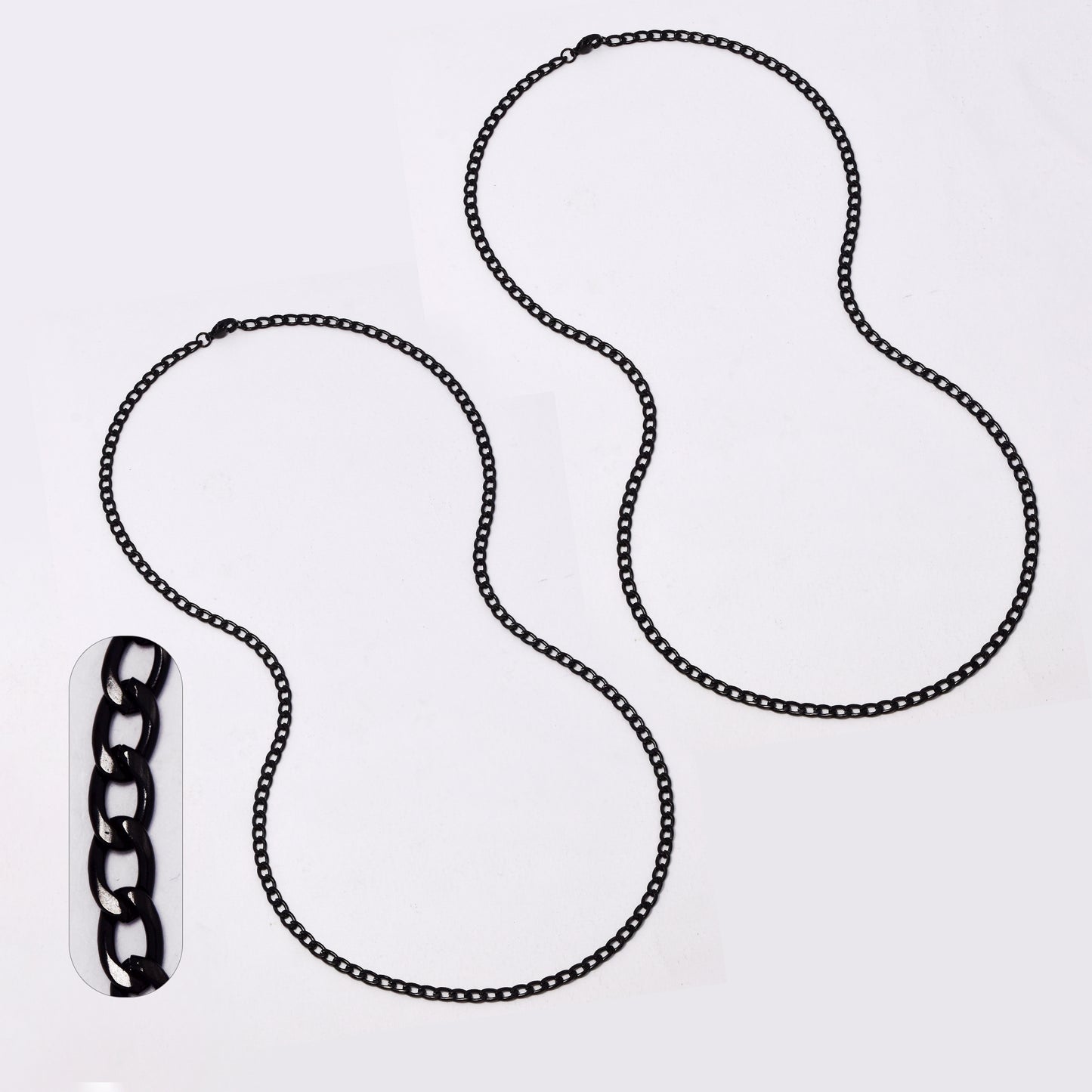 2 Pack stainless steel curb 3.8mm x 60cm chain - SSMN2853