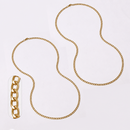 2 Pack stainless steel curb 3.8mm x 60cm chain - SSMN2853