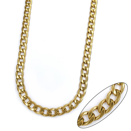 Stainless steel curb 7mm x 60cm chain - SSMN2855