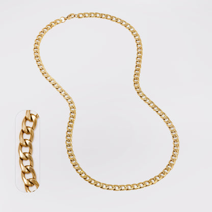 Stainless steel curb 7mm x 60cm chain - SSMN2855