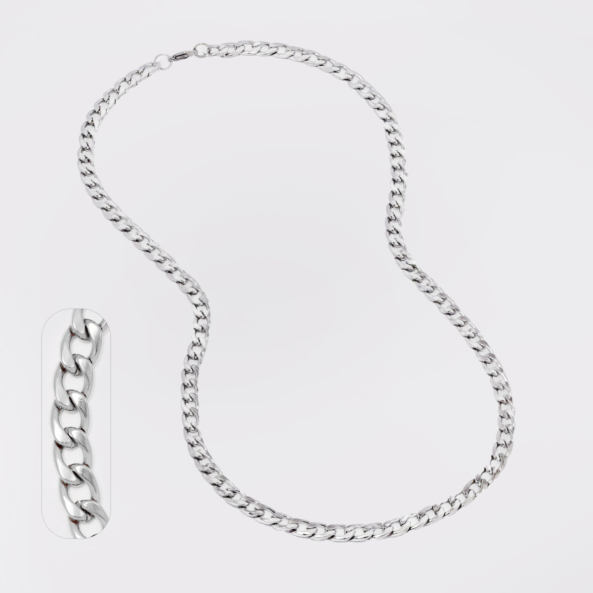 Buy 1 get 1 FREE - Stainless steel curb 7mm x 60cm chain - SSMN2855