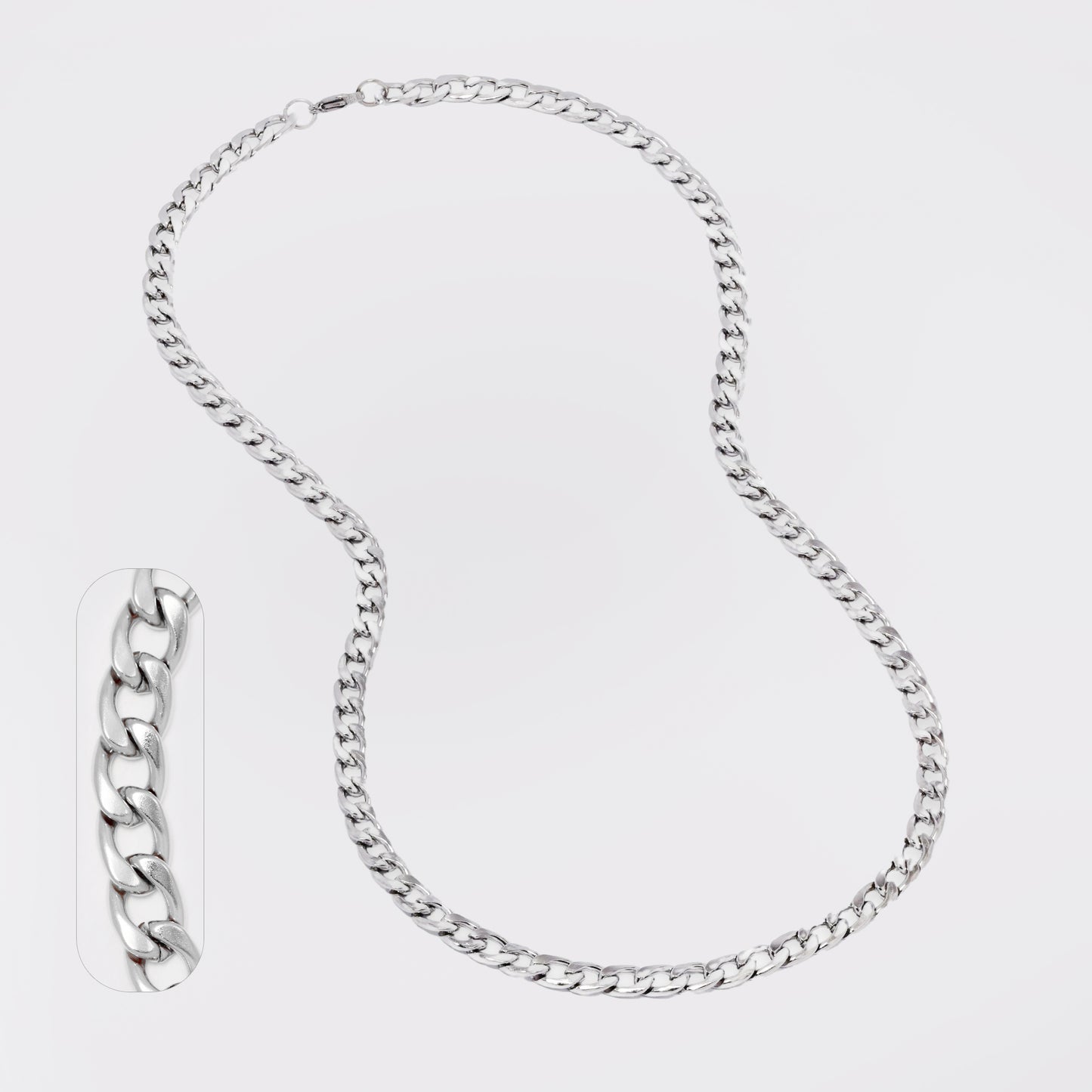 Buy 1 get 1 FREE - Stainless steel curb 7mm x 60cm chain - SSMN2855