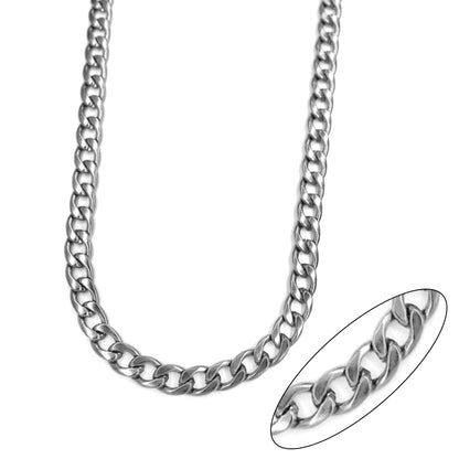 Buy 1 get 1 FREE - Stainless steel curb 7mm x 60cm chain - SSMN2855