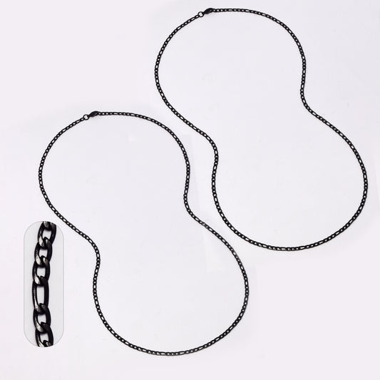 2 Pack stainless steel figaro 3mm x 60cm chain - SSMN2856