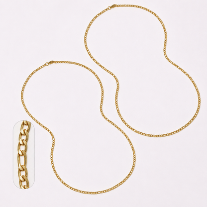 2 Pack stainless steel figaro 3mm x 60cm chain - SSMN2856