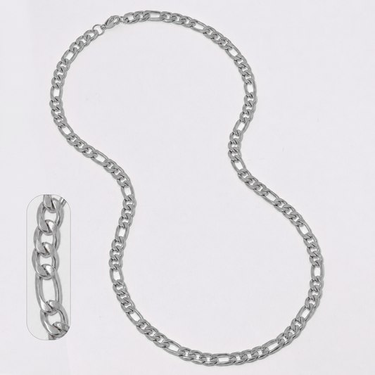 Buy 1 get 1 FREE - Stainless steel figaro 7mm x 60cm chain - SSMN2859