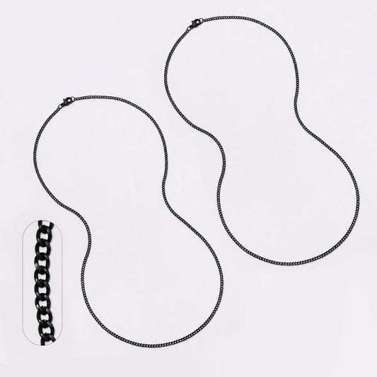 2 Pack Stainless steel curb 2mm x 65cm chain - SSMN2861