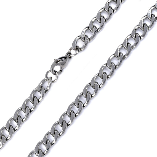 Stainless steel curb 6mm x 60cm chain - SSMN2884