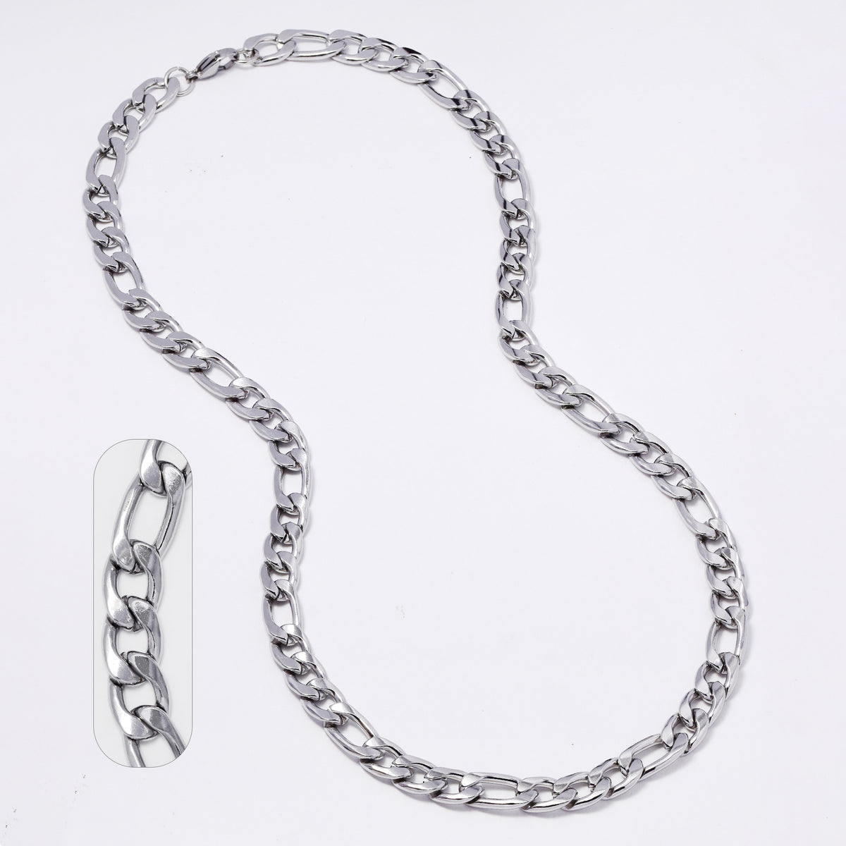 Buy 1 get 1 FREE - Stainless steel figaro 9.5mm x 60cm chain - SSMN2950