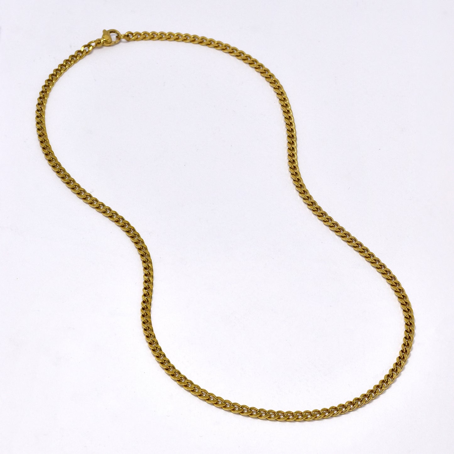 SSMN3027 - Steel 2 pack 45cm x 3mm gold curb link necklace