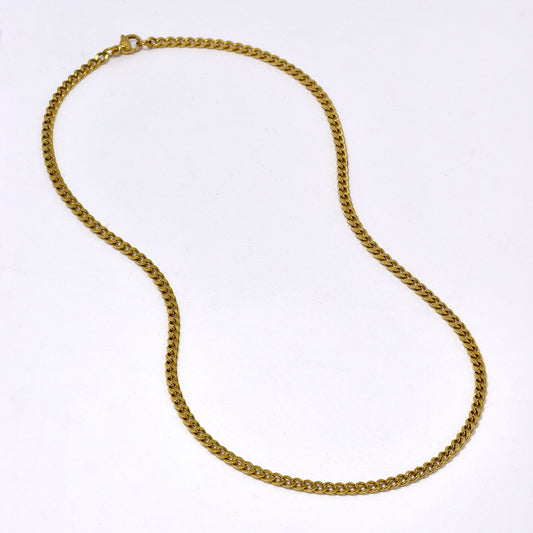 SSMN3027 - Steel 2 pack 45cm x 3mm gold curb link necklace
