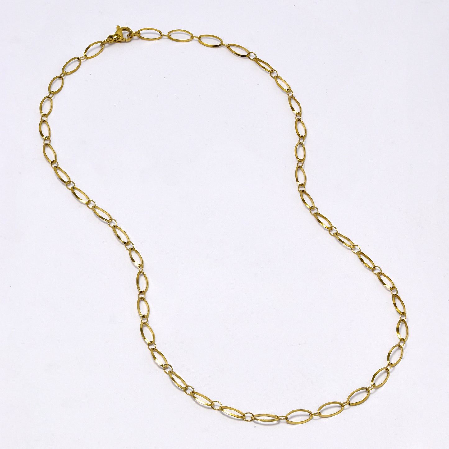 SSMN3029 - Steel 2 pack 46cm x 4mm oval link necklace