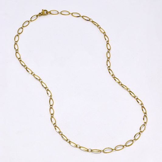 SSMN3029 - Steel 2 pack 46cm x 4mm oval link necklace