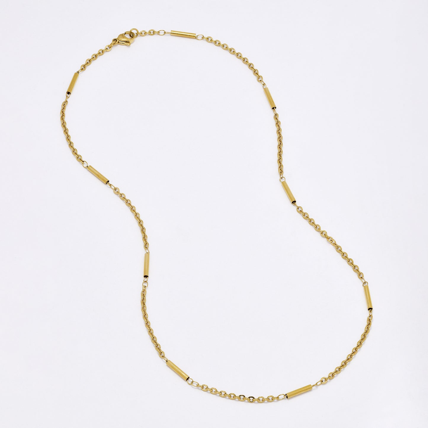 SSMN3043 - Steel 45cm x 2mm cylinder bead necklace