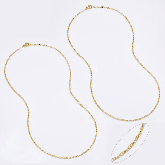SSMN3044 - Steel 2 pack 50cm x 2mm small gucci link necklace