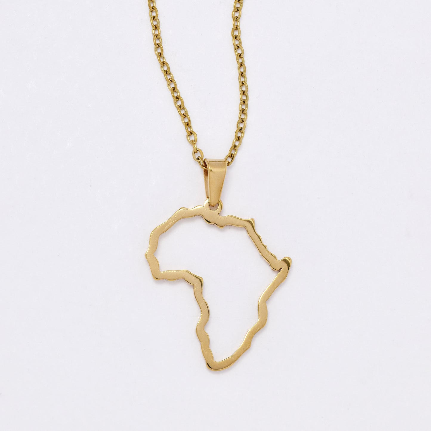 SSMN3052 - Steel 45cm cutout Africa map necklace