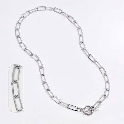SSMN3058 - St Steel 50cm x 6.5mm chunky paperclip toggle chain