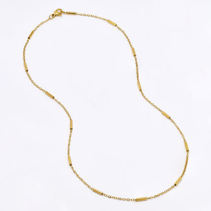 SSMN3059 - St Steel 2 pack 45cm x 2mm cylinder bead necklace