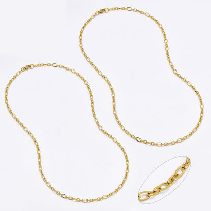 SSMN3060 - St Steel 2 Pack 44cm x 3.5mm oval link necklace