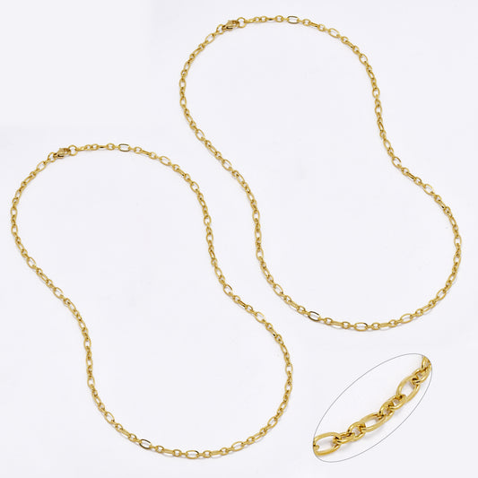 SSMN3060 - St Steel 2 Pack 44cm x 3.5mm oval link necklace