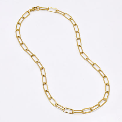 SSMN3061 - St Steel 50cm x 6.5mm chunky paperclip link necklace