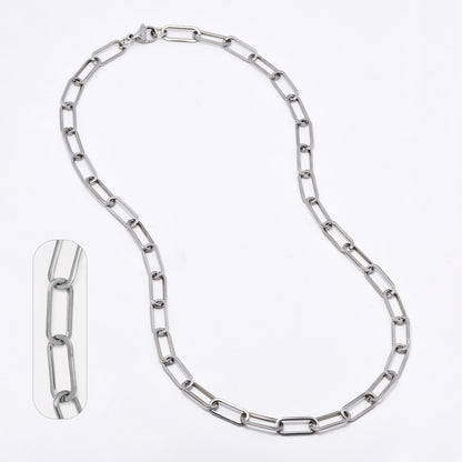 SSMN3061 - St Steel 50cm x 6.5mm chunky paperclip link chain