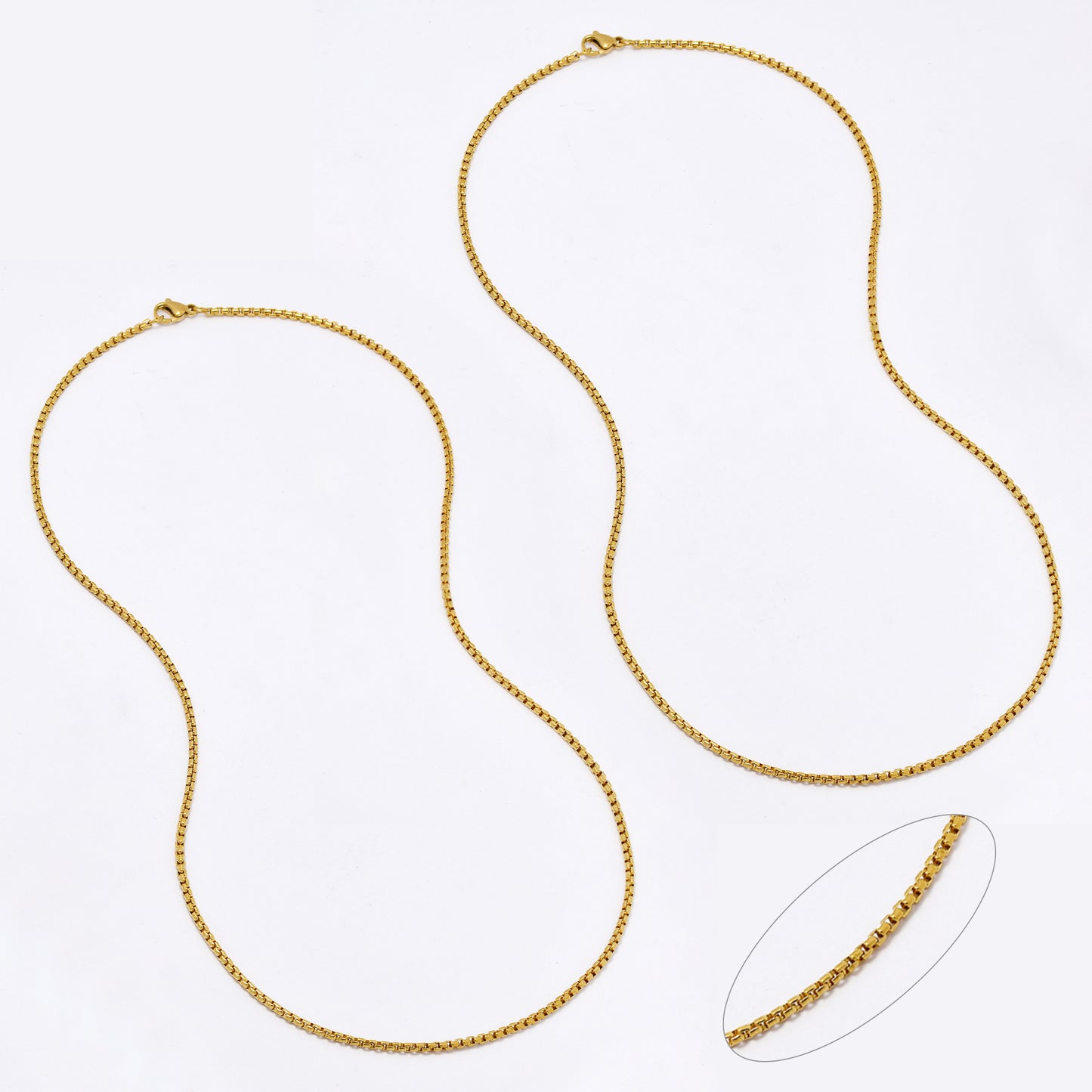 SSMN3062 - St Steel 2 pack 50cm x 2mm rolo chain