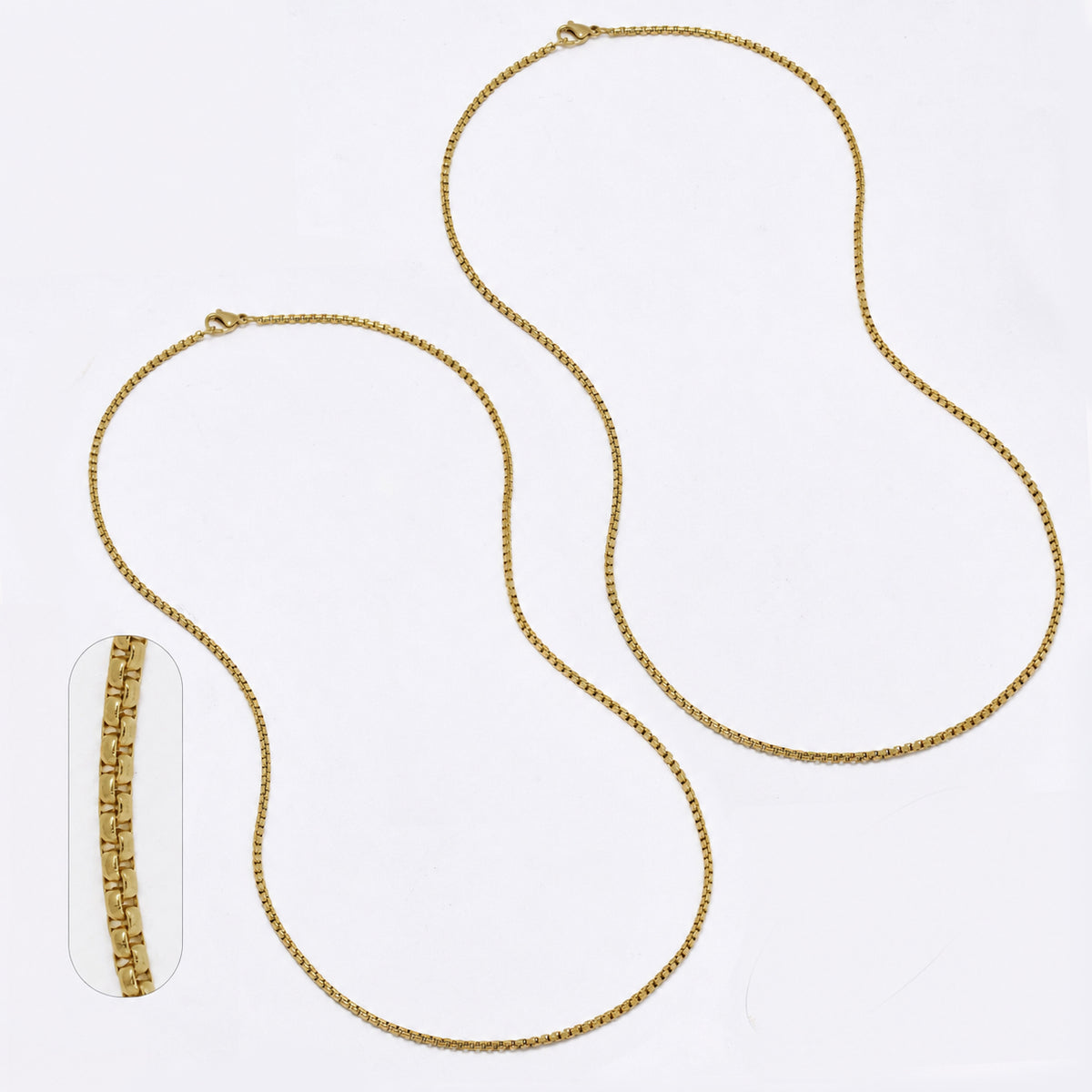 SSMN3062 - St Steel 2 pack 50cm x 2mm rolo chain