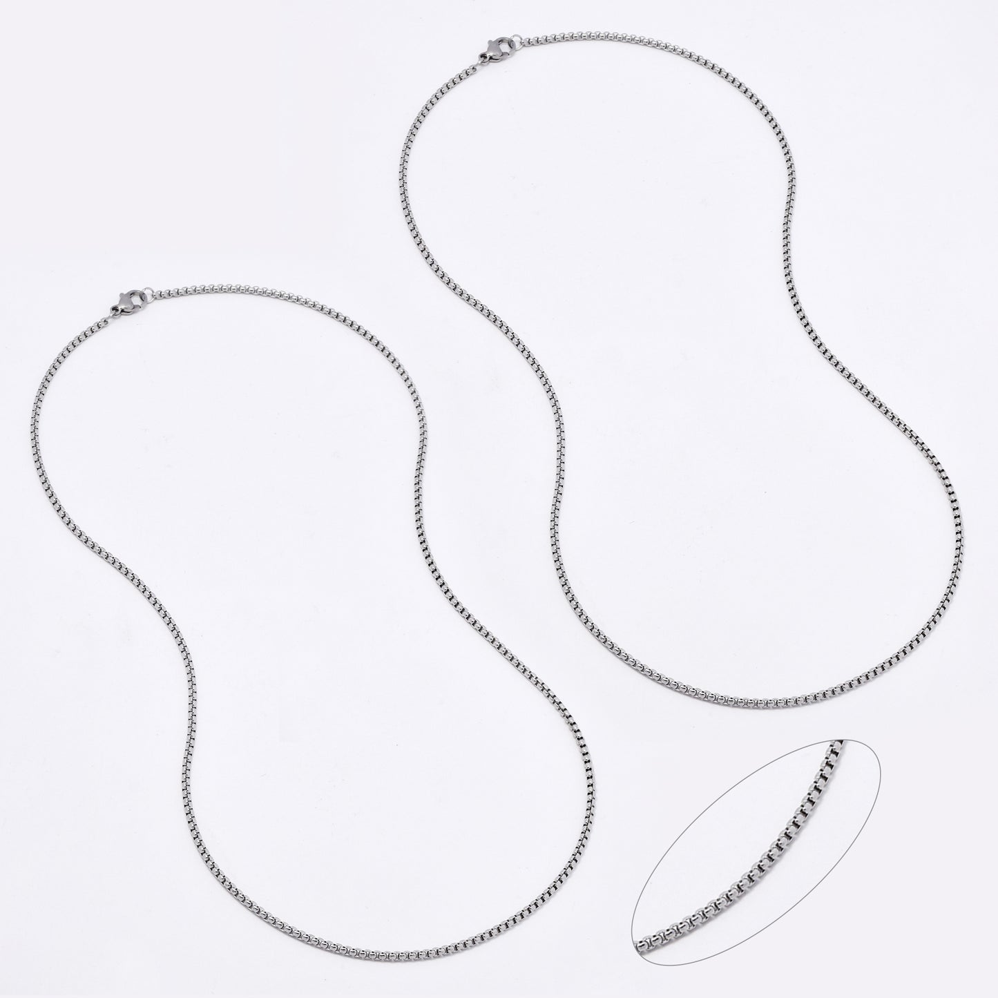 SSMN3062 - St Steel 2 pack 50cm x 2mm rolo chain