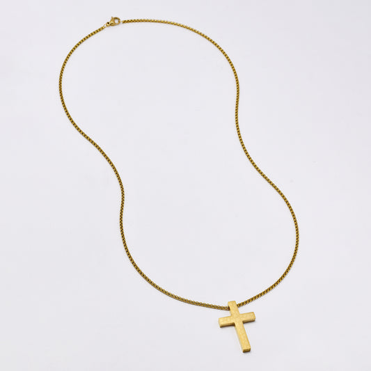 SSMN3066 - Steel 52cm x 1.5mm cross necklace
