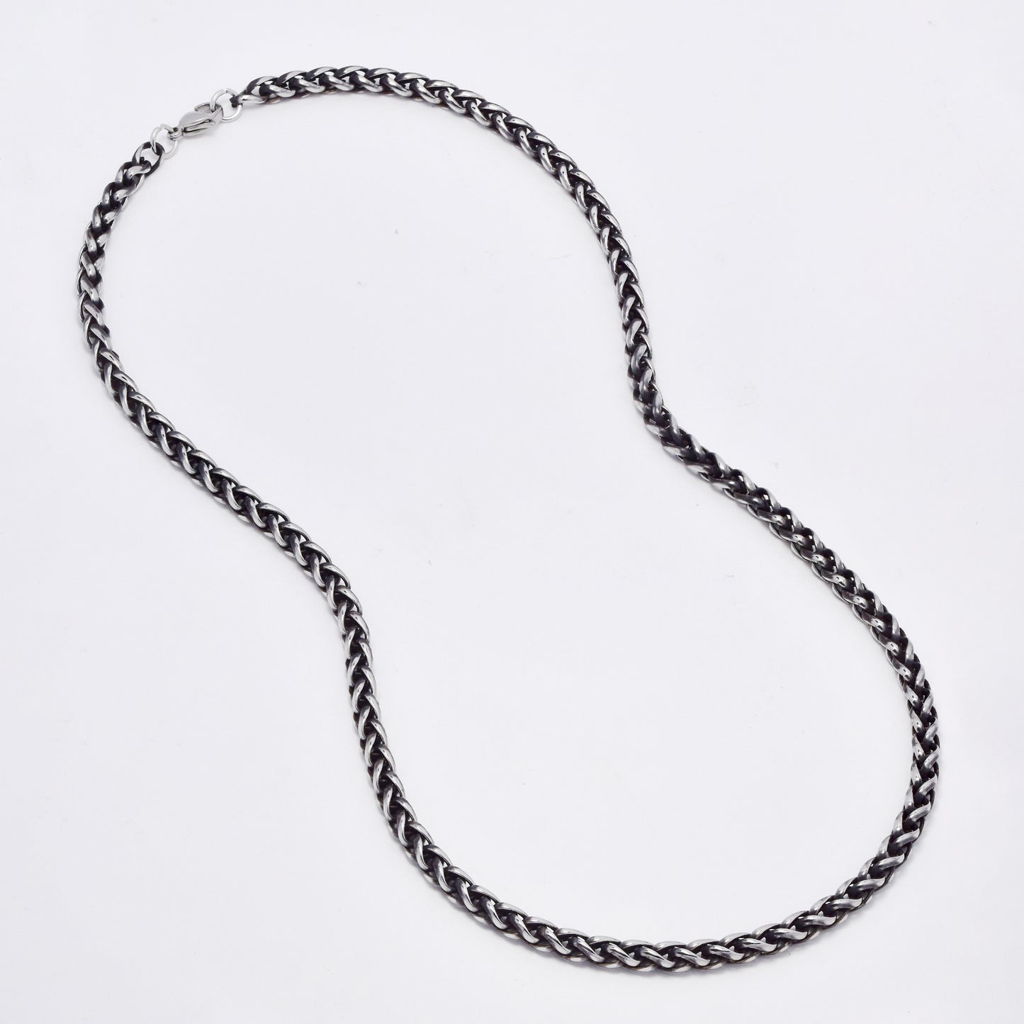 SSMN3108 - Steel 50cm x 4mm oxidized wheat chain