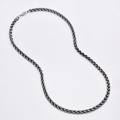 SSMN3108 - Steel 50cm x 4mm oxidized wheat chain